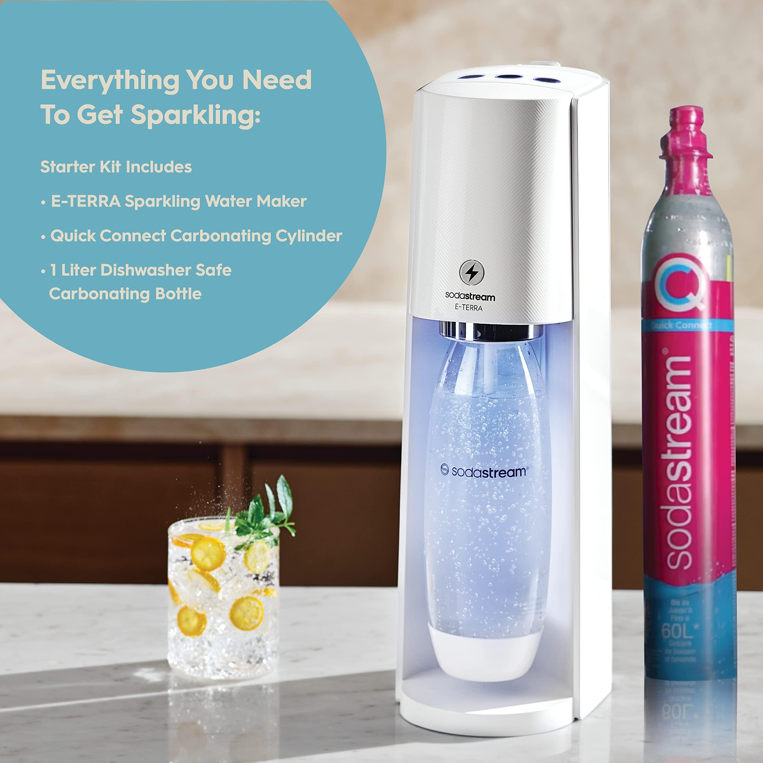 sodastream SodaStream E-TERRA Sparkling Water Maker (White) with CO2 and Carbonating Bottle