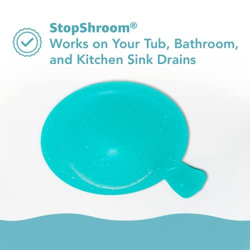StopShroom StopShroom STBLU232 Universal Stopper Plug Cover for Bathtub, Bathroom and Kitchen Drains, Aqua