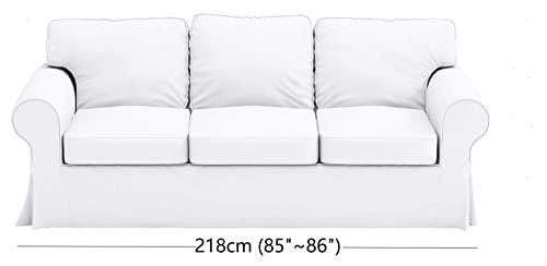 Custom Slipcover Replacement Heavy Cotton Ektorp 3 Seat Sofa Cotton Cover Replacement Compatible with IKEA Ektorp Three Seat Sofa Slipcover (Light Gray Durable Cotton)