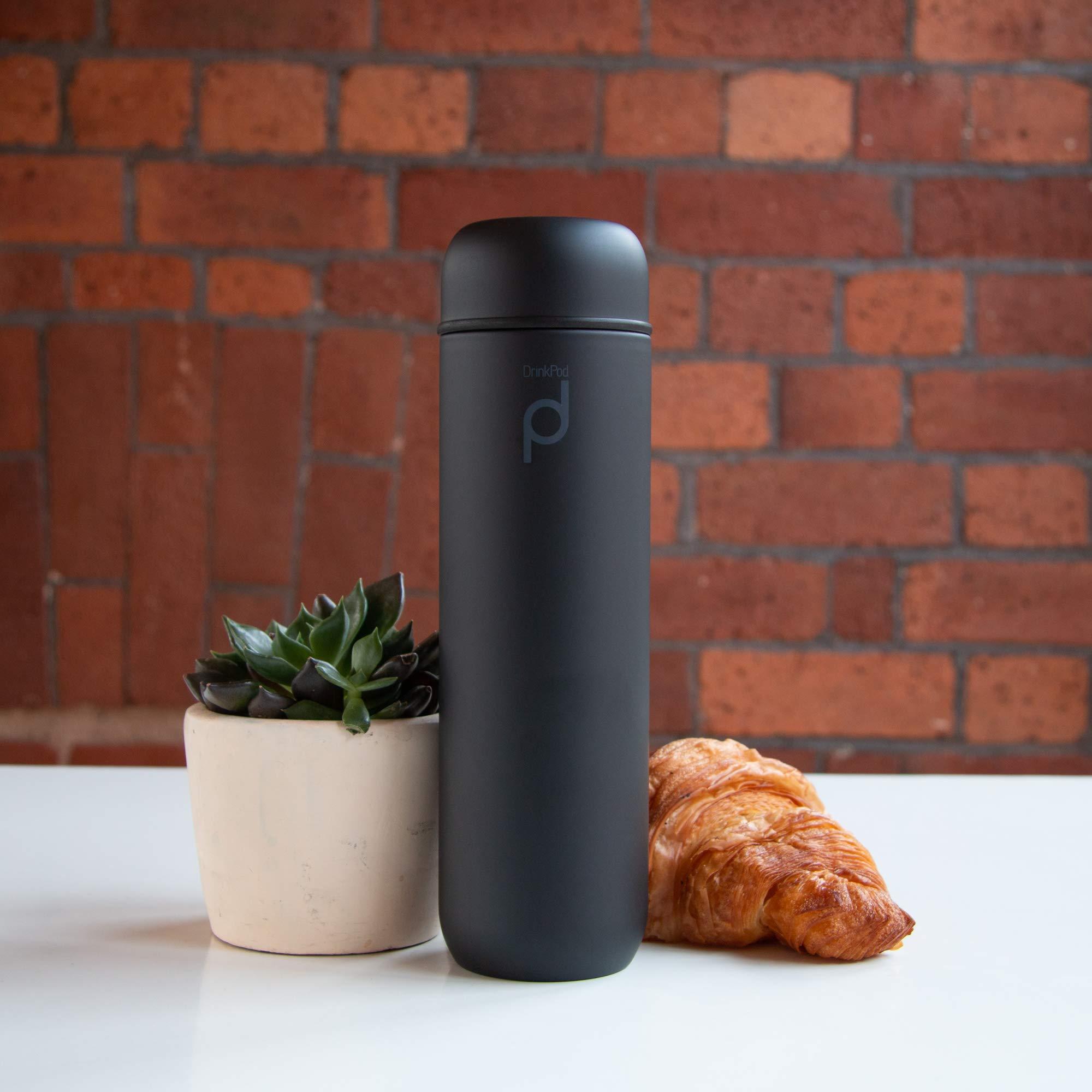 Grunwerg Grunwerg Drinkpod Vacuum Insulated Capsule Flask, 300ml, Black