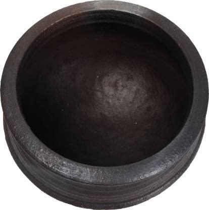 Generic Clay Pot Black Earthen Cookware for Kitchen Black Handi 3 L (Earthenware)