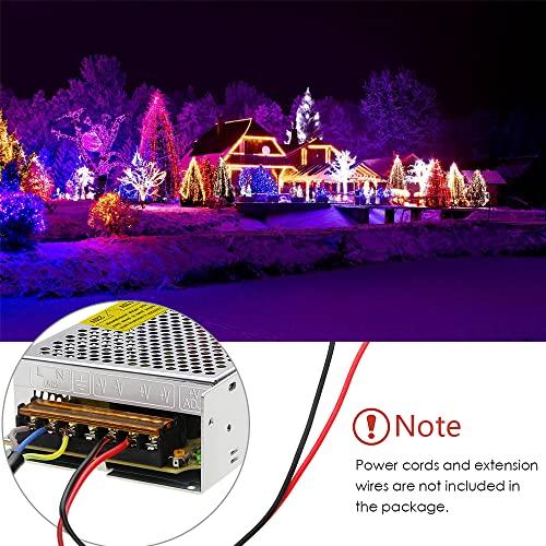 Aclorol Aclorol 5V 20A 100W Switching Power Supply 110V / 220V AC to DC 5V 20amp Universal Power Transformer Driver Converter Adaptor for WS2812B WS2813 LED Strip Pixel Lights CCTV Camera Security System