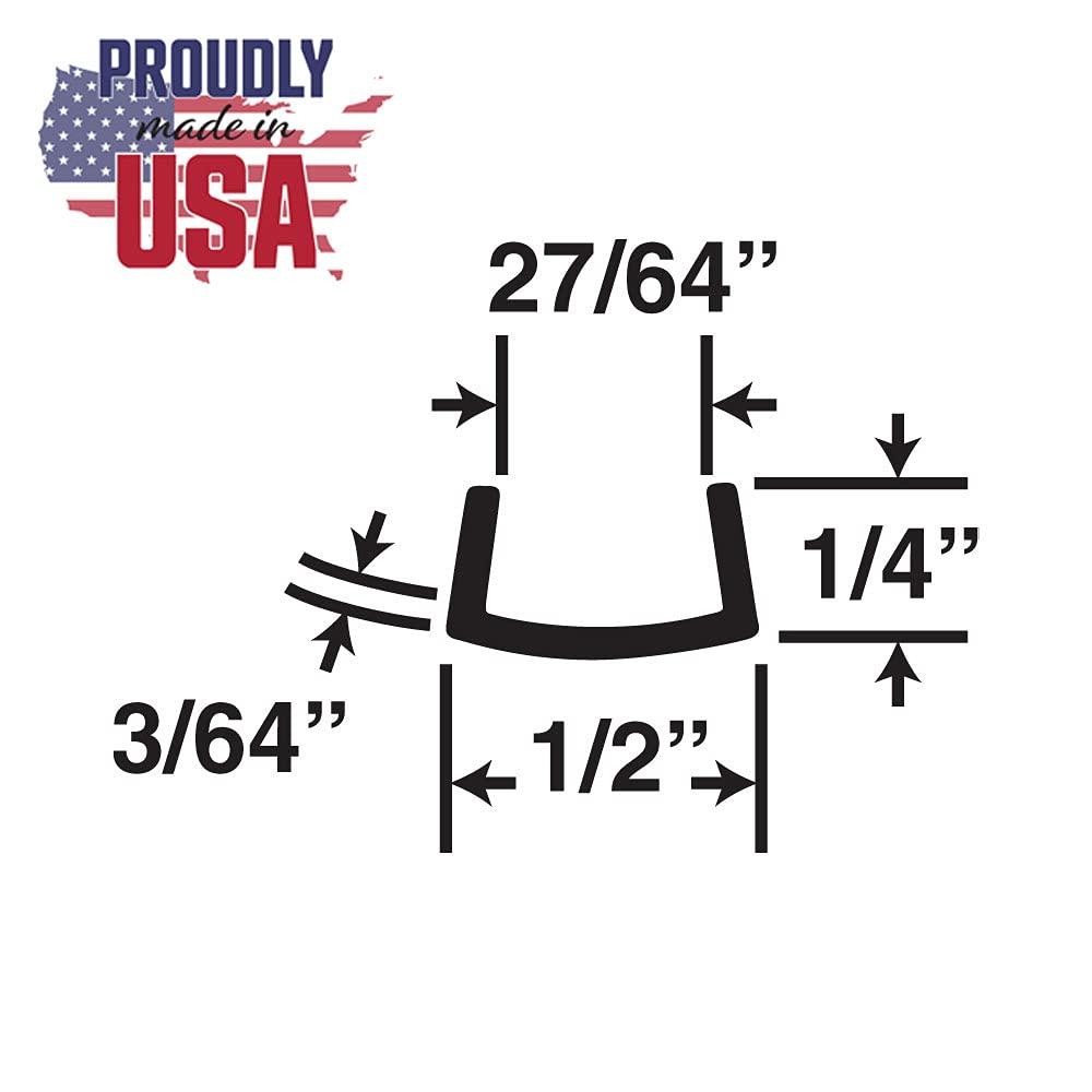 OUTWATER Outwater Plastics Clear 1/2\" Rigid Vinyl Plastic U Channel C Channel 72 Inch Lengths (Pack of 18 Pieces, 108 feet Total)