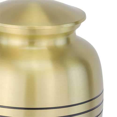 Silverlight Urns Classic Three Bands Gold Cremation Urn for Ashes, Brass, Gold Urn, Adult Sized Cremation Urn, 10 Inches High