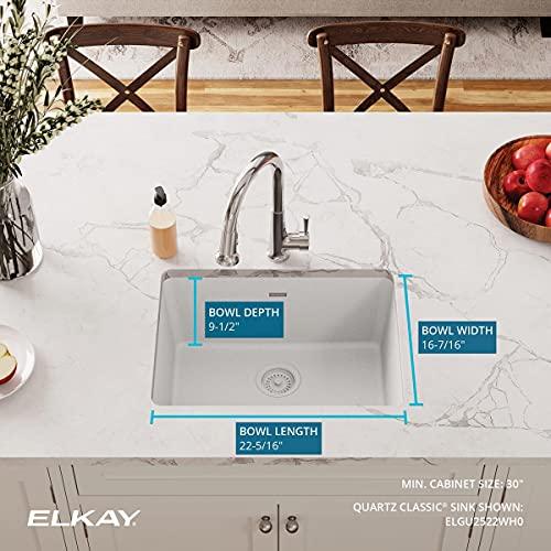 Elkay Elkay Quartz Classic ELGU2522WH0 Single Bowl Undermount Sink, White