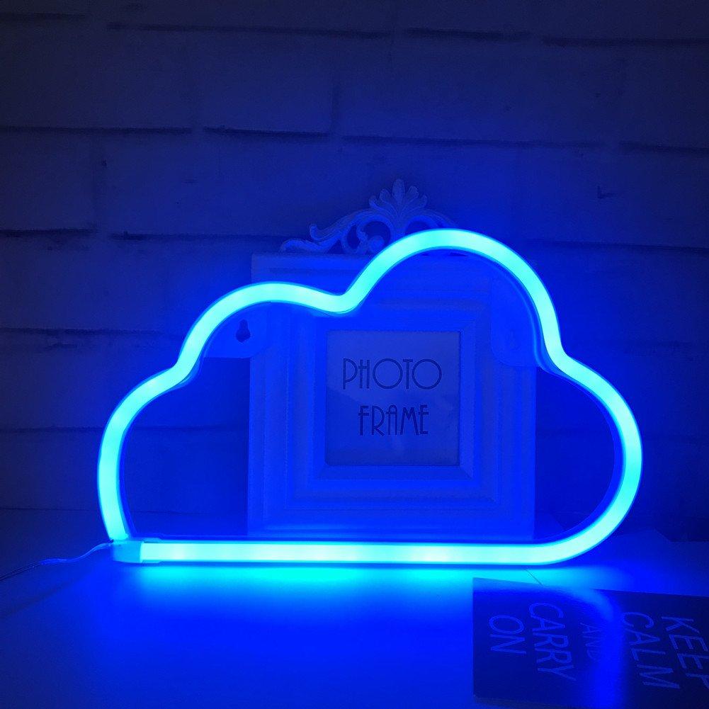 QiaoFei QiaoFei Cute Blue Neon Light,LED Cloud Sign Shaped Decor Light,Marquee Signs/Wall Decor for Christmas,Birthday Party,Kids Room, Living Room, Wedding Party Decor(Blue)