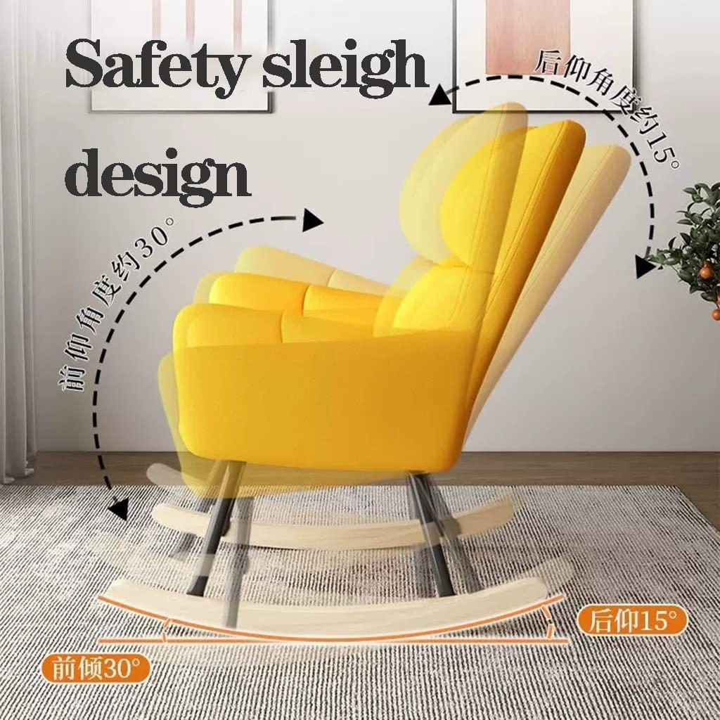 MEHWSUR Rocking Chair for Nursery with Ottomans,Velvet Rocker Relaxing Recliner Chair,Comfy Rocking Armchair with High Backrest for Adults Living Room Bedroom (Color : Pink)