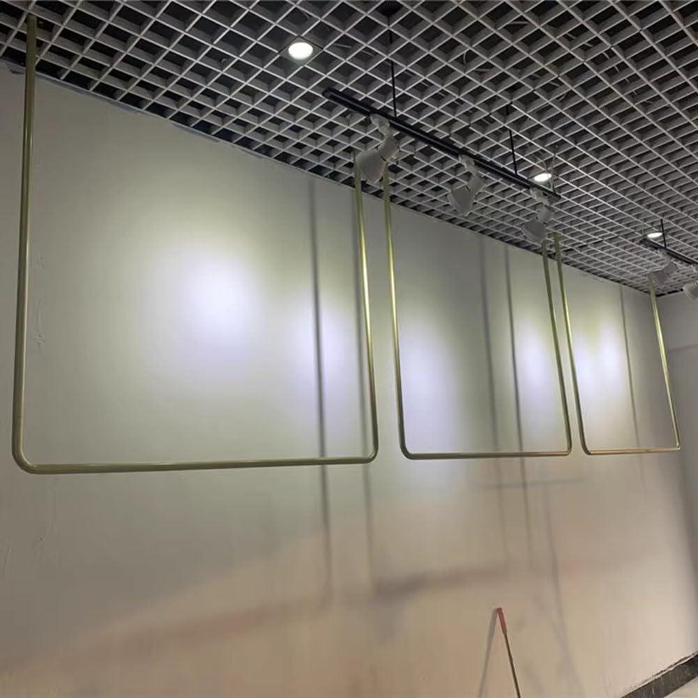 LXHELIVERY LXHELIVERY Clothing Store Suspended Ceiling Metal Display Rack Wall Mounted Garment Rack Hanging Clothes Rack Detachable for Storage Wedding Dress U-Shaped Shelf (Color : Gold, Size : 100x150cm)