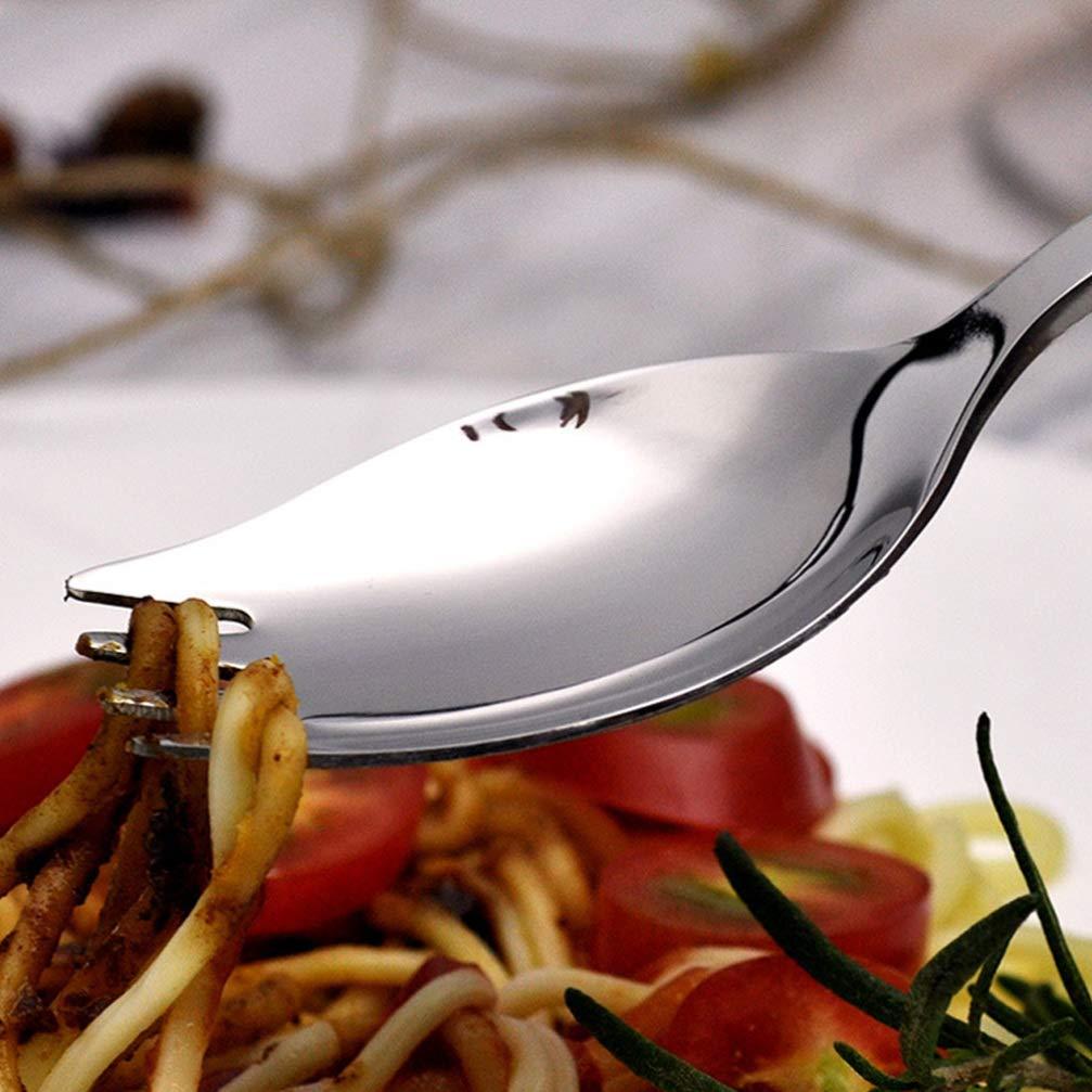 Cabilock 1 Pc 304 Long Handle Spork Cream Spoon Stainless Steel Spoon Salad Spork Salad Spoon