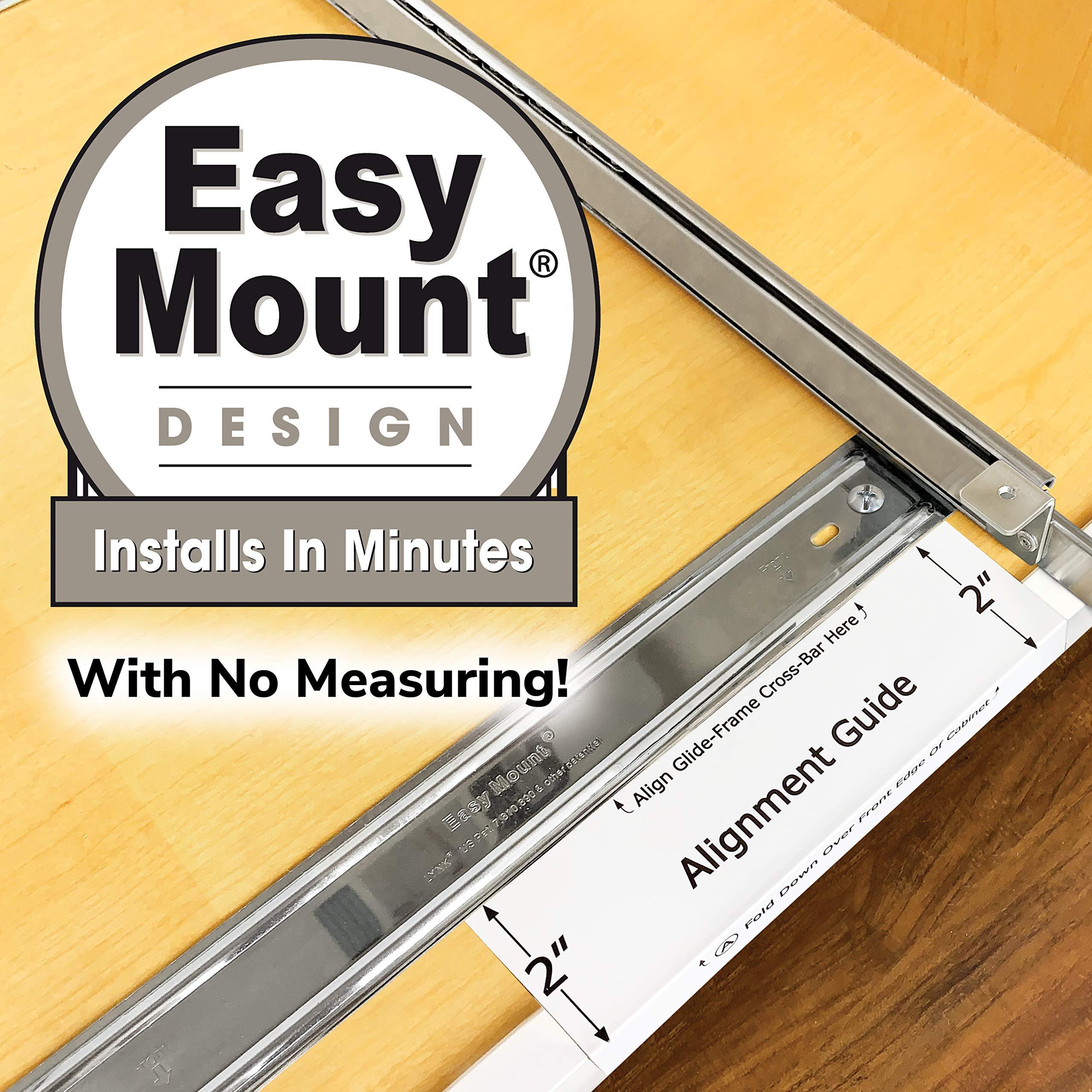 LYNK PROFESSIONAL LYNK PROFESSIONAL Pull Out Cabinet Organizer, 14\" x 18\" Slide Out Drawers for Kitchen Cabinets - Sliding Pull-Out Pantry Shelves Home Shelf Organizers - Lifetime Ltd. Warranty, Wood Chrome