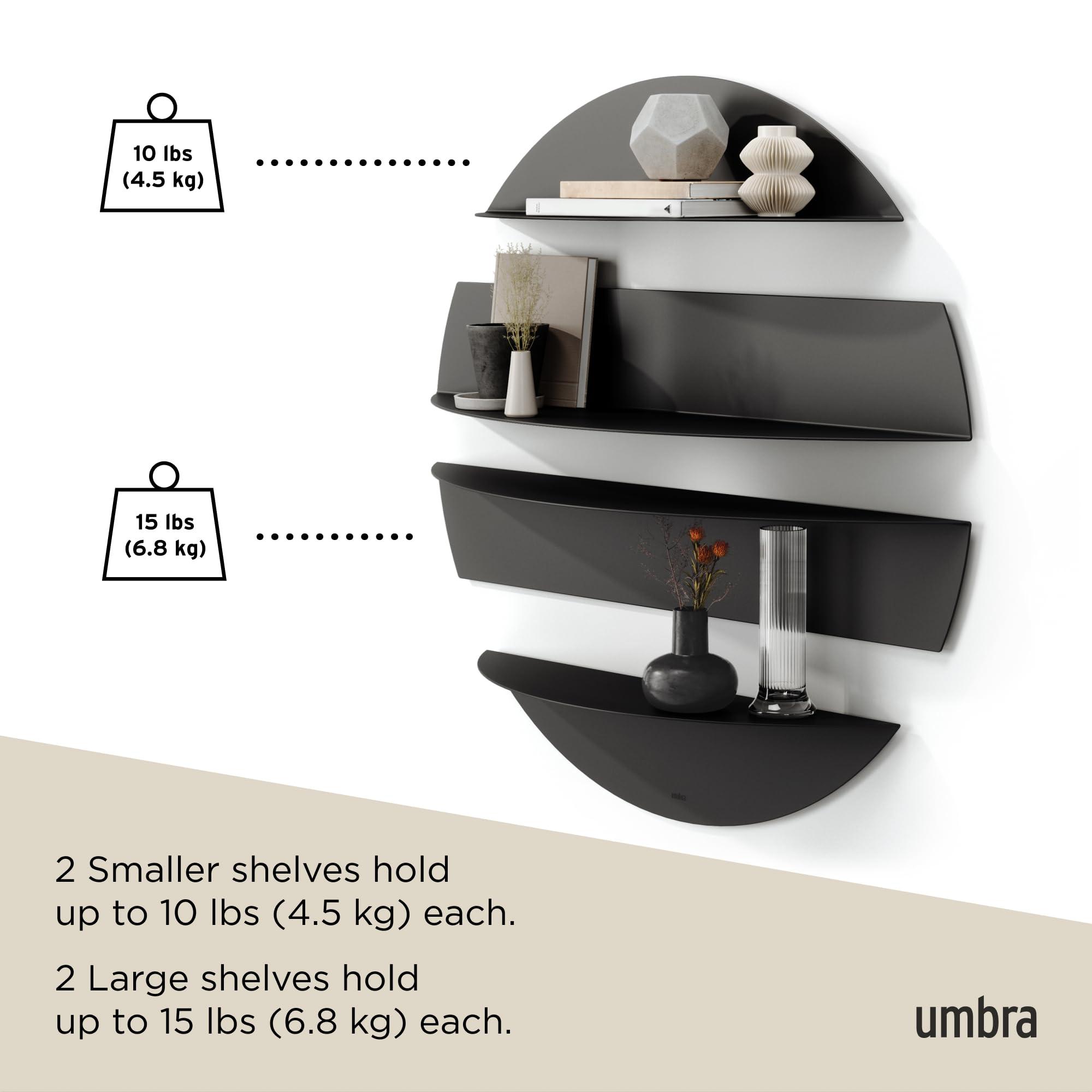 Umbra Umbra Solis Decorative Metal Floating Wall Shelf, Stone, Black