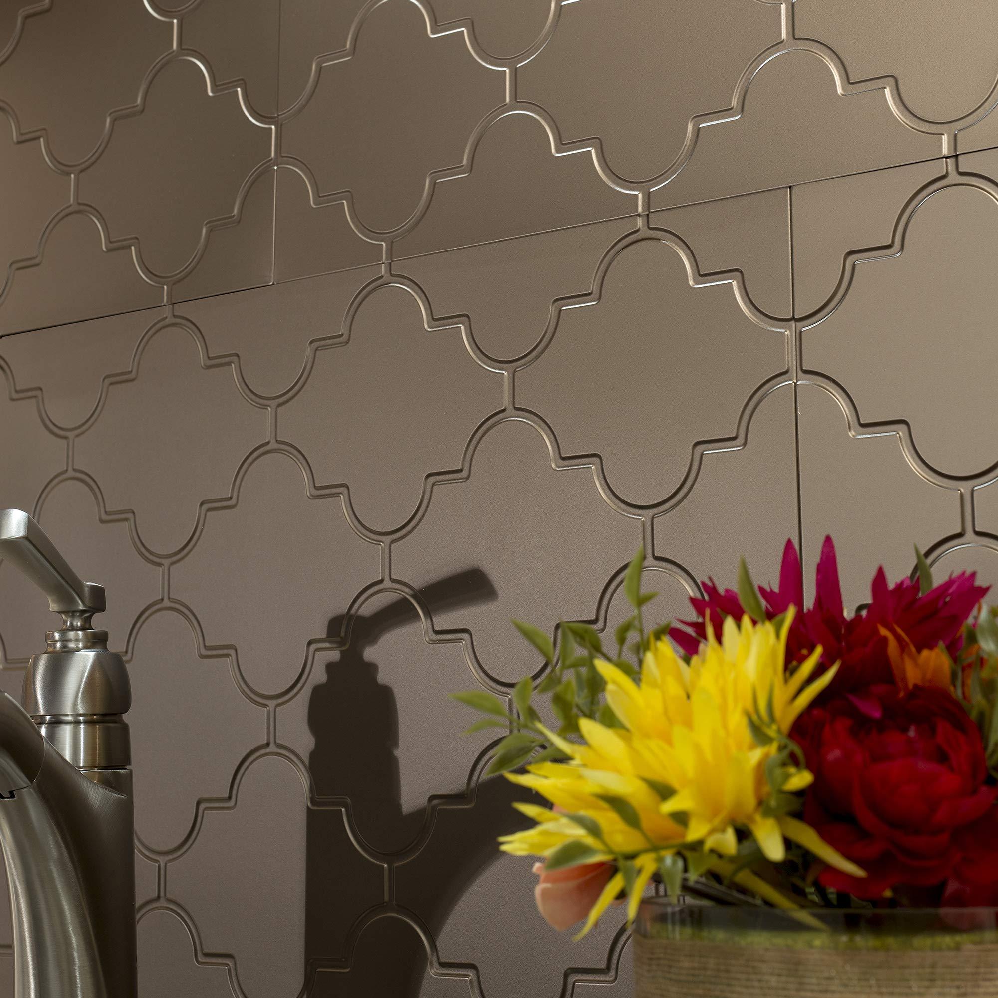 FASDE FASDE Monaco Decorative Vinyl Backsplash 15 sq ft Kit in Argent Bronze