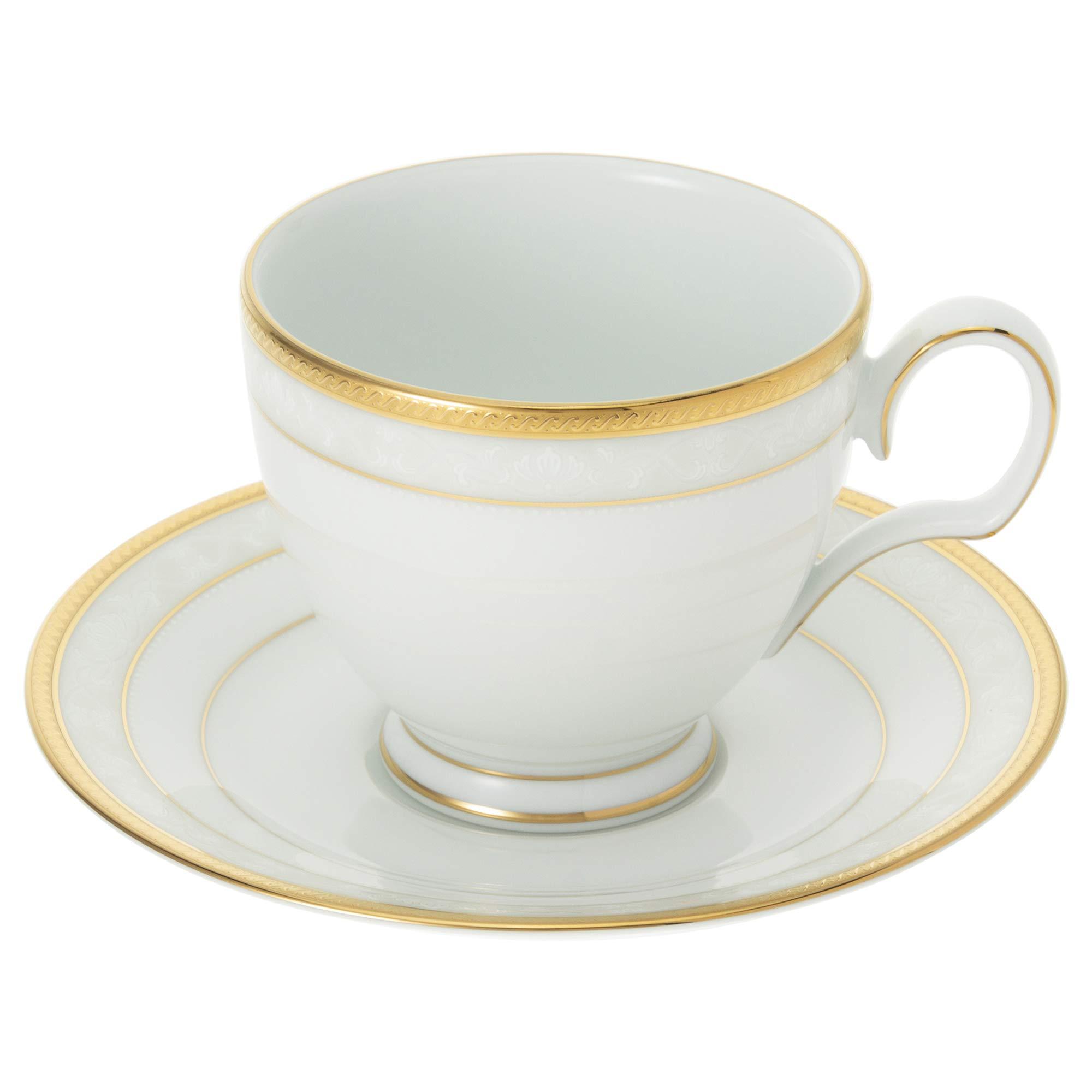 ????(Noritake) Noritake P91988/4335 Cup & Saucer (Pair) (COFFEE & TEA COFFEE) 250cc Hampshire Gold 2 Guests Fine Porcelain