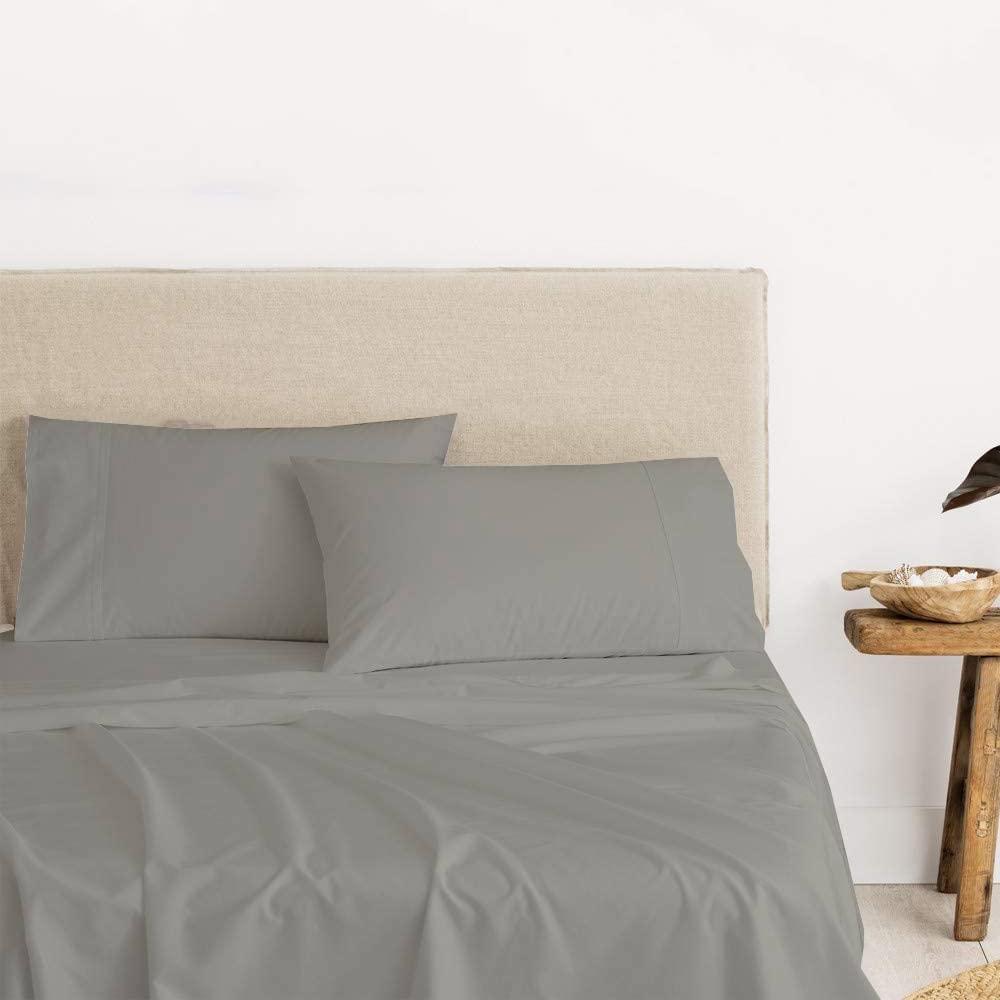 NON Sticky cotton Short Queen Sheets for Rv Camper 100% Cotton Rv Sheets Short Queen Sheets Camper Sheets Rv Queen Sheets Short Queen Sheet Set for Rv Camper Short Queen Sheets for Rv Mattress Light Grey Solid