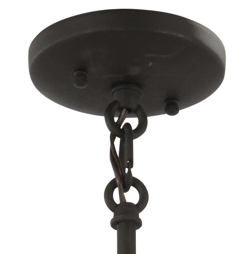 GEORGE KOVACS GEORGE KOVACS P1356-618 Alluria Pendant, 6-Light, 450 Total Watts, 9.75-in H x 27-in W, Weathered Black with Autumn Gold