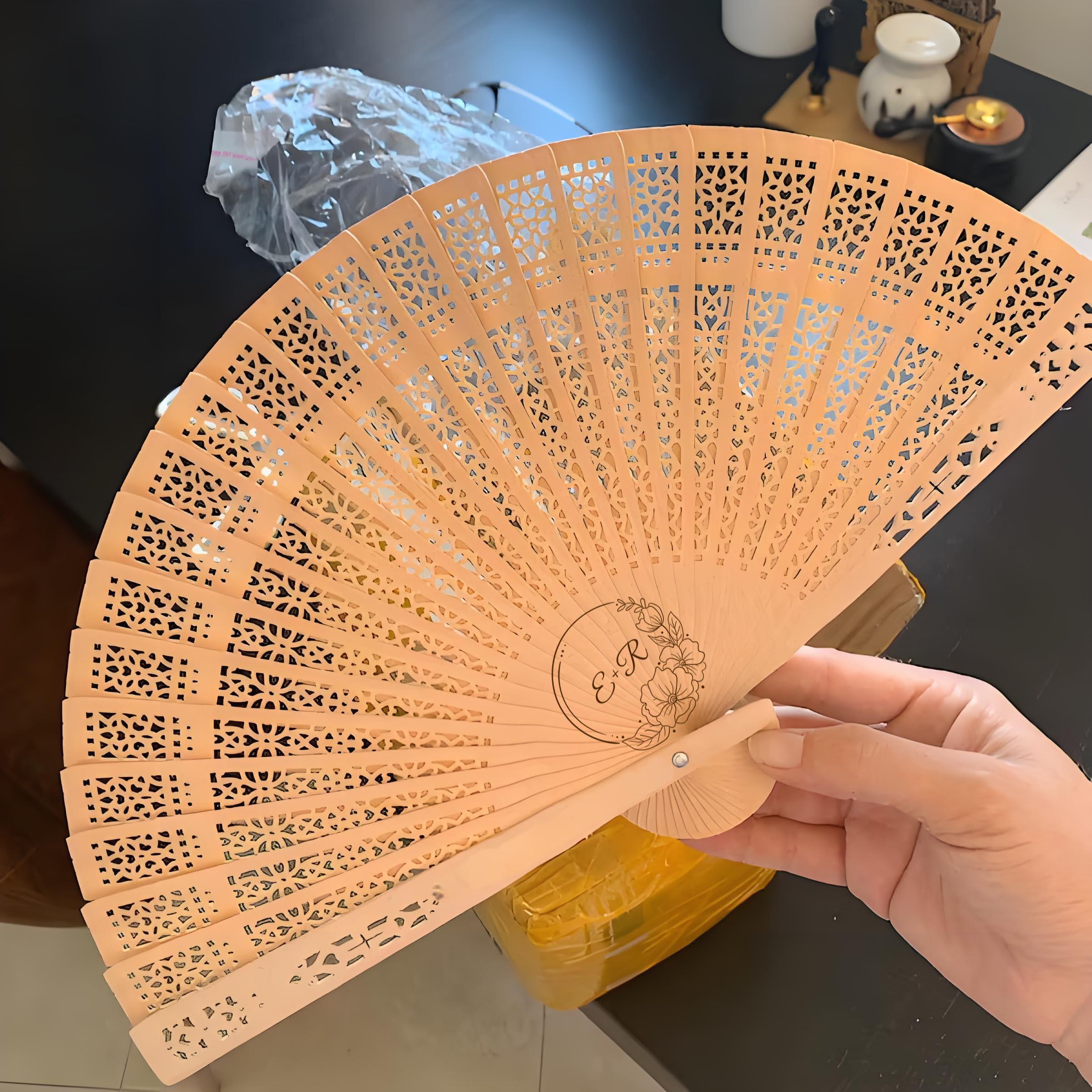 DFDG Personalized Folding Fans Handheld Bulk Custom Abanicos De Mano for Wedding Favors Bridal Bachelor Party Chinese Fans Folding Fan
