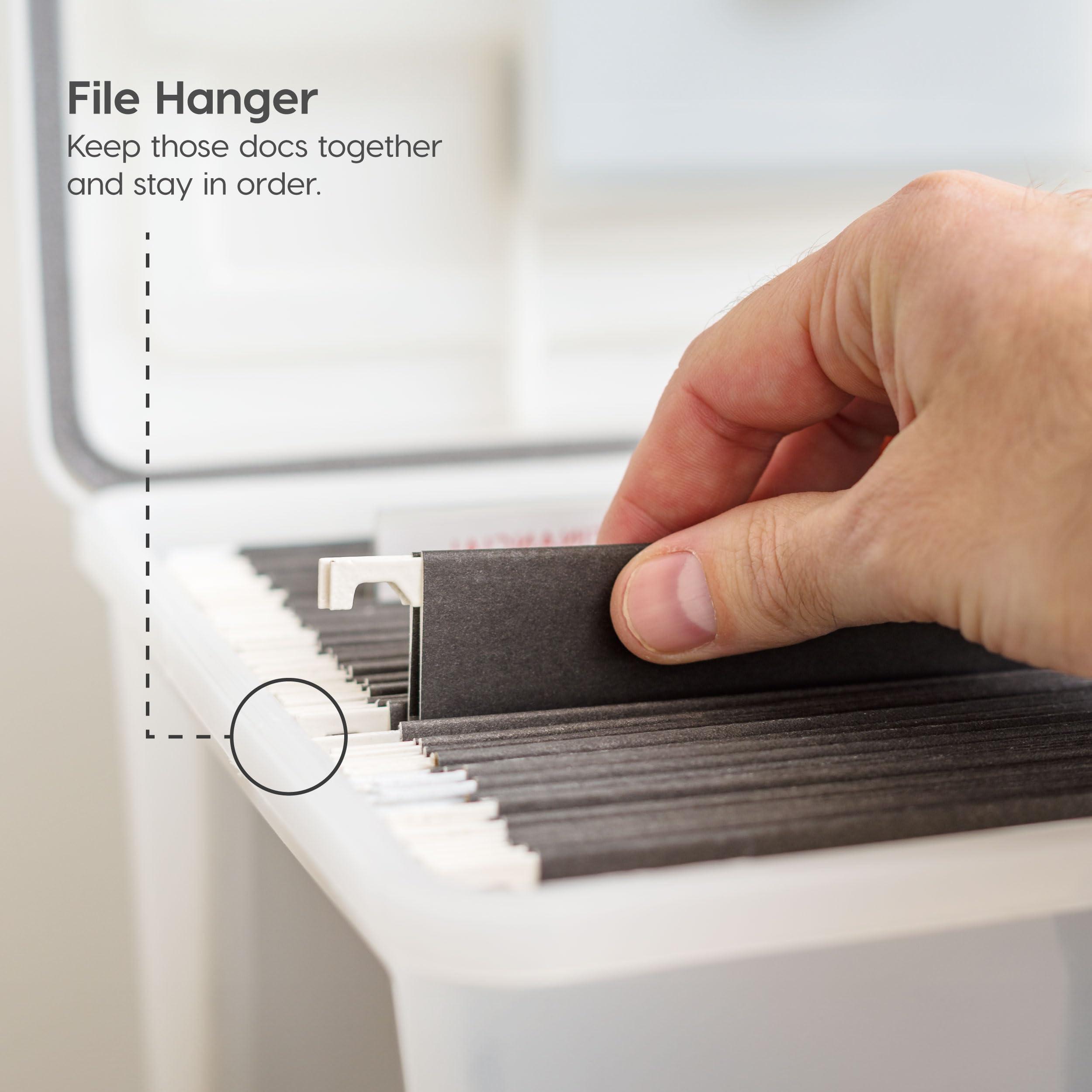 IRIS USA, Inc. IRIS USA File Box WeatherPro Portable File Organizer Plastic File Box for Letter File w/ Organizer-Lid, Durable Lid and Gasket Seal, Secure Latching Buckles, Stackable, Lockable, Clear 19 Qt. 4 Pack