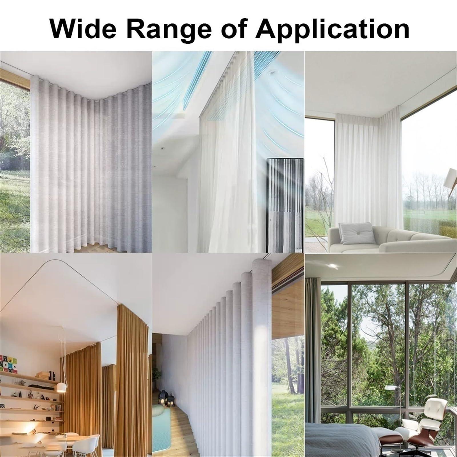 WDJBPSH 5ft 6ft 7ft 8ft 9ft 10ft 11ft 12ft Long Straight Rail Curtain Rod for Room Divider, White Champagne Grey Sliding Curtain Track for Patio/Bay Window/Camper/Bedroom/Gazebo/Office, Wall Mount (Color