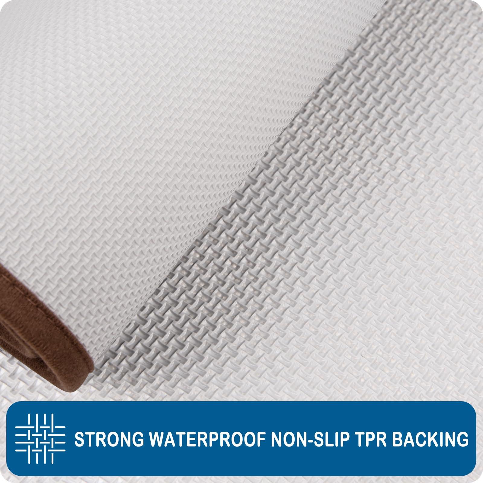 PURRUGS PURRUGS Machine Washable Kitchen Rug 24" x 35.5", Non-Slip/Skid Kitchen Runner Rugs & Floor Mats, Super Absorbent Soft Standing Mats for Kitchen, Sink & Laundry, Brown