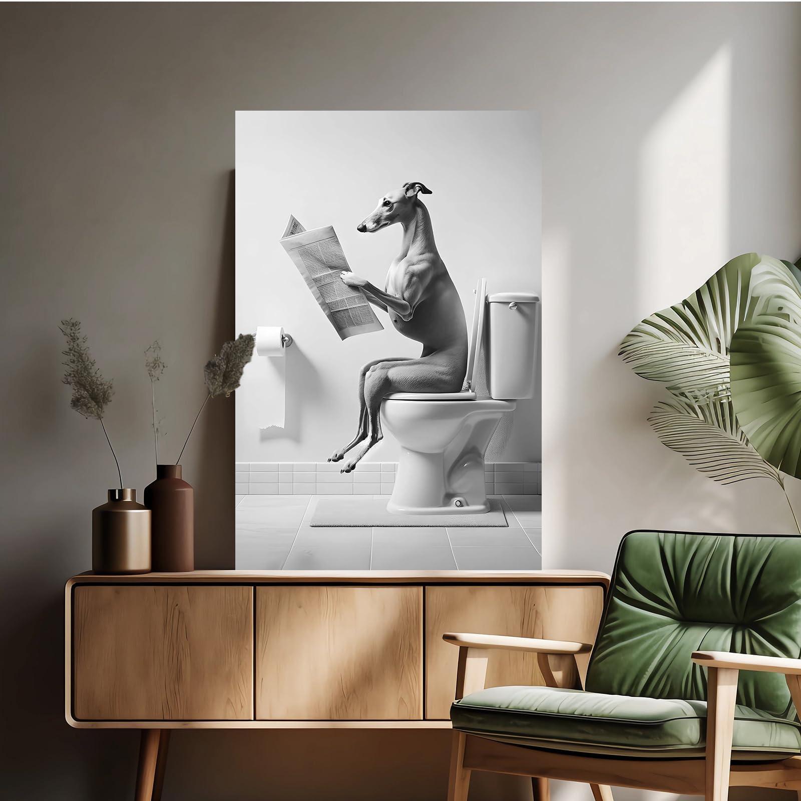 XWNLTEPK XWNLTEPK Greyhound Wall Art Fun Bathroom Decor Greyhound Pet Shop Art Wall Dog Picture Modern Home Decor Canvas Wall Art Poster