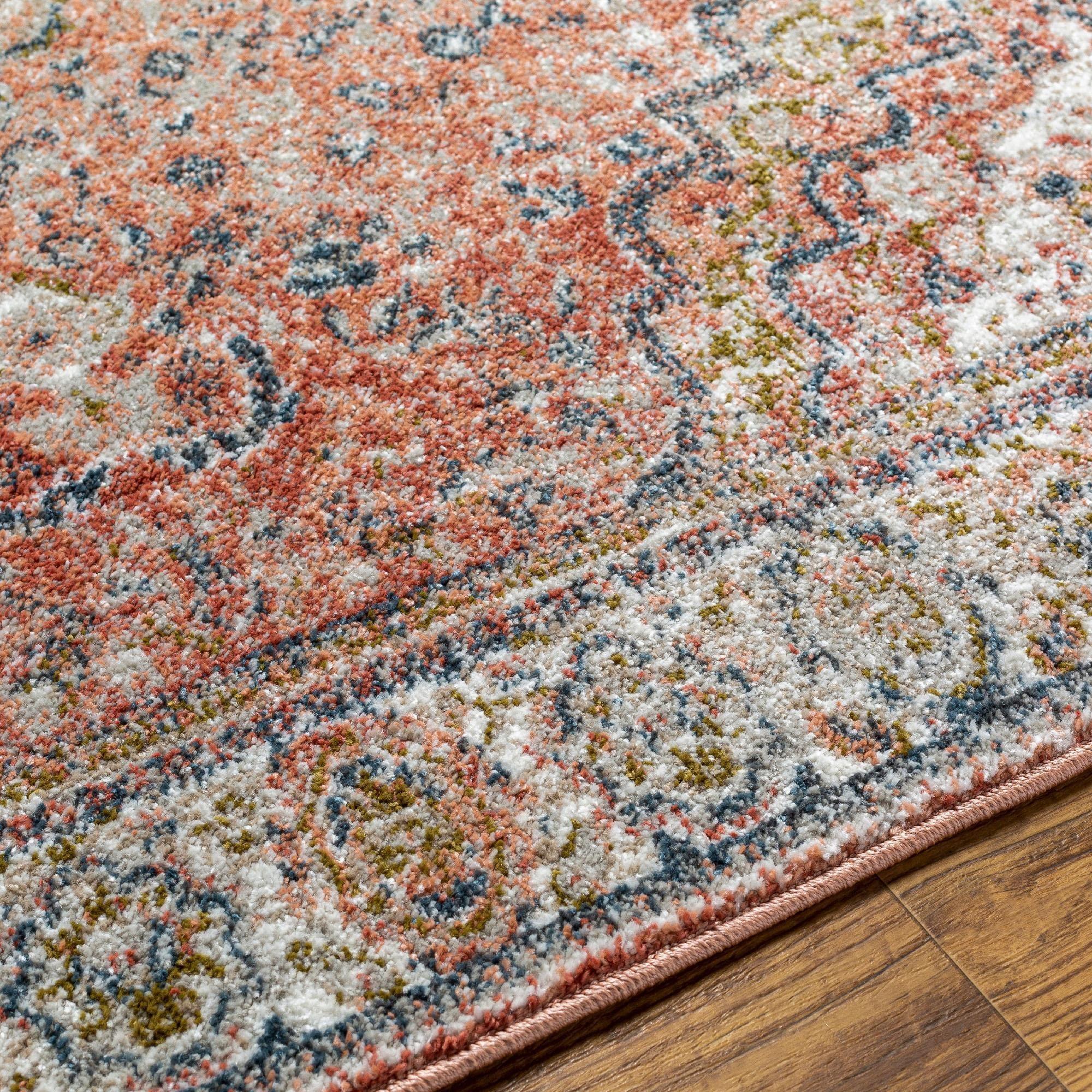 MARK & DAY Mark&Day Area Rugs, 9x12 Lake Park Traditional Burnt Orange Area Rug, Orange Ivory Carpet for Living Room, Bedroom or Kitchen (9'2" x 12')