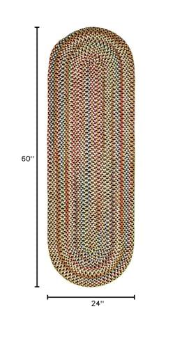 Super Area Rugs Super Area Rugs Roxbury American Made Braided Rug for Indoor Outdoor Spaces, Charcoal/Natural Multi, 2' X 6' Oval Runner