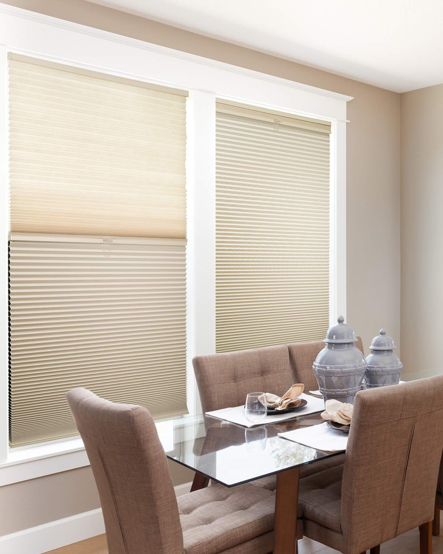 CHICOLOGY Chicology Custom Made Cordless Cellular Shades, Fawn (Day N' Night) Inside Mount,W:26.5" xH:48"