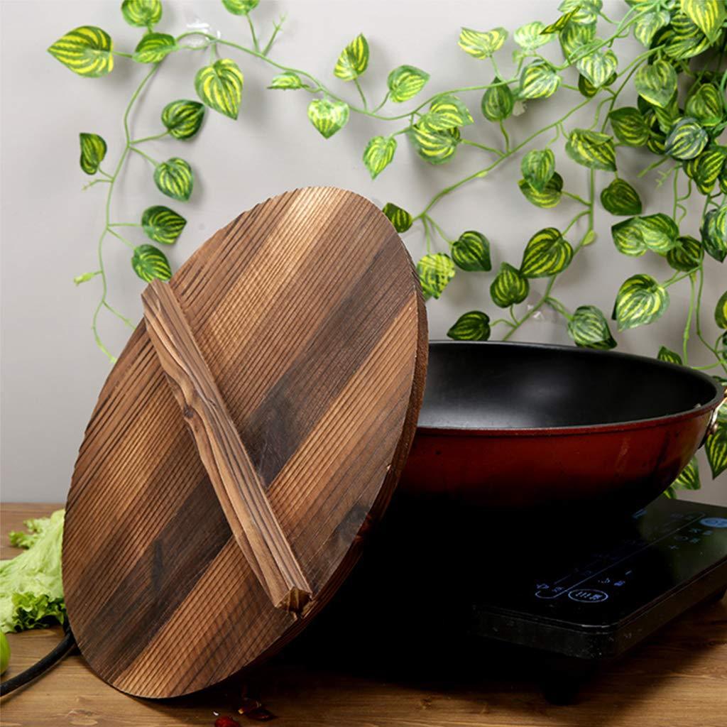 CHIUEAST CHIUEAST Wooden Wood Cover Handmade Fir Anti-scalding Lid Cover Wok Lid Hypotenuse Wood Lid