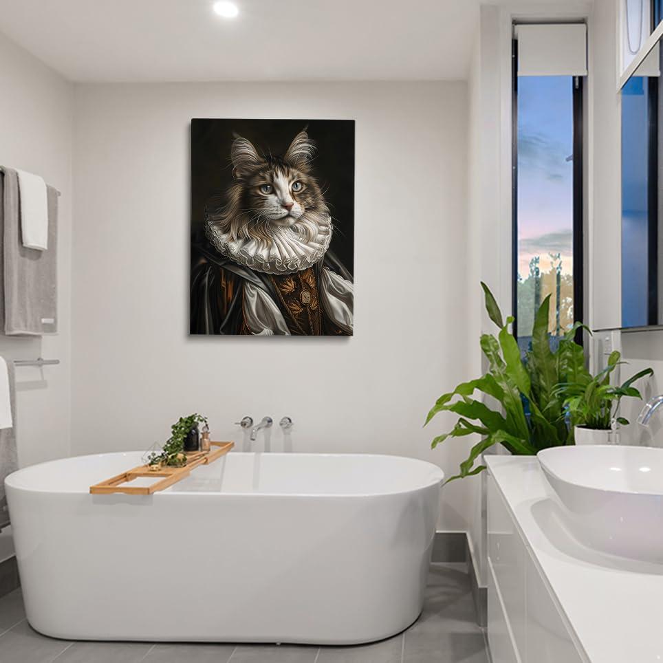 Generic Generic Royal Cat Portrait Renaissance Cat Painting Pet Lovers Gift Royal Portrait Pet Portrait gift Animal Painting Wall Decor Gothic wall art Home decoration 11x14 poster Unframed