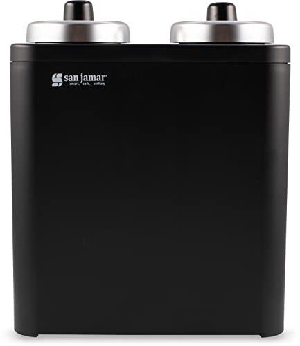 San Jamar San Jamar Frontline Portion Cup Dispenser, Dispenses Cups and Lids, Plastic, 6.5 x 11.75 Inches, Black