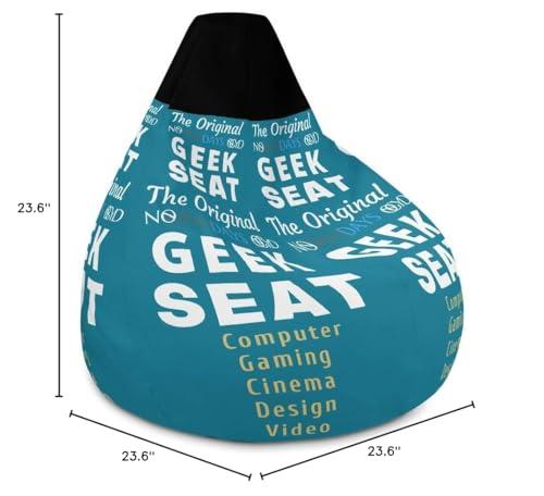 NoGrayDays Bean Bag Chair w/Filling The-Geek-Seat Soft Sofa Gaming Sack Funny Novelty Gift for Men Women Kids Teens mom dad Adults