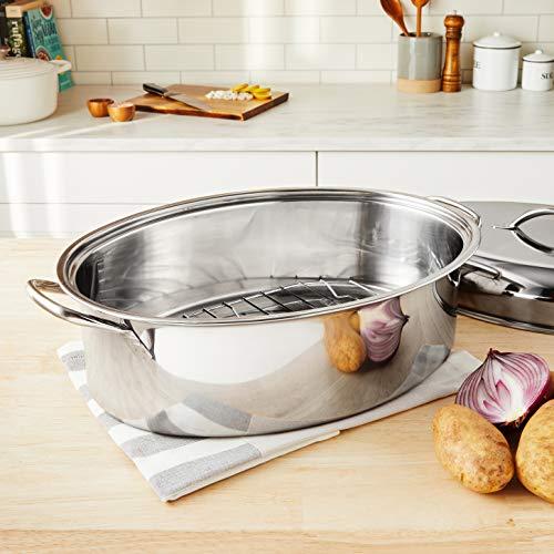 Fox Run Fox Run Oval Roaster Set, Stainless Steel, 10-Quart