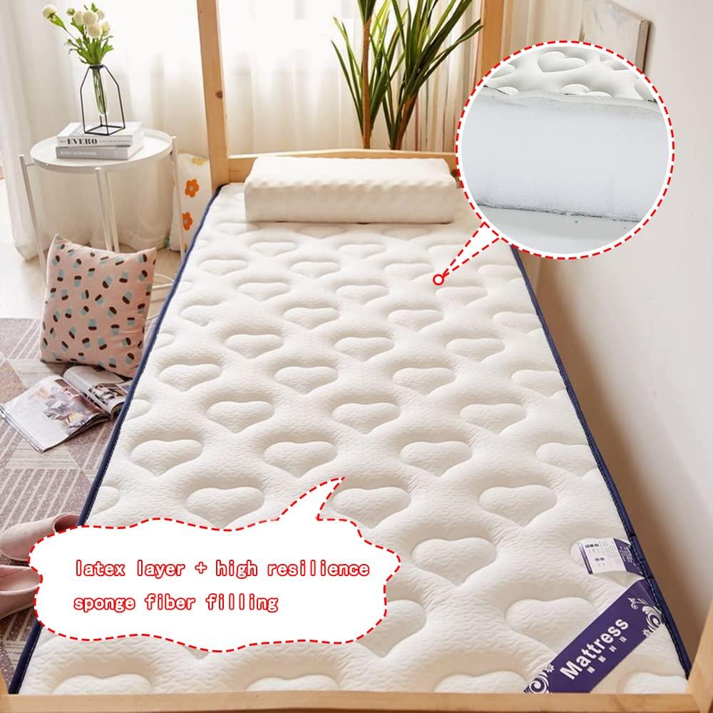 Generic Futon Mattress for Kids Room Tatami Japanese Floor Mat Queen Roll Up Camping Mattress Foldable Tatami Mat Sleeping Pad Single Double Mattress Topper for Student,Grey1,150x190cm