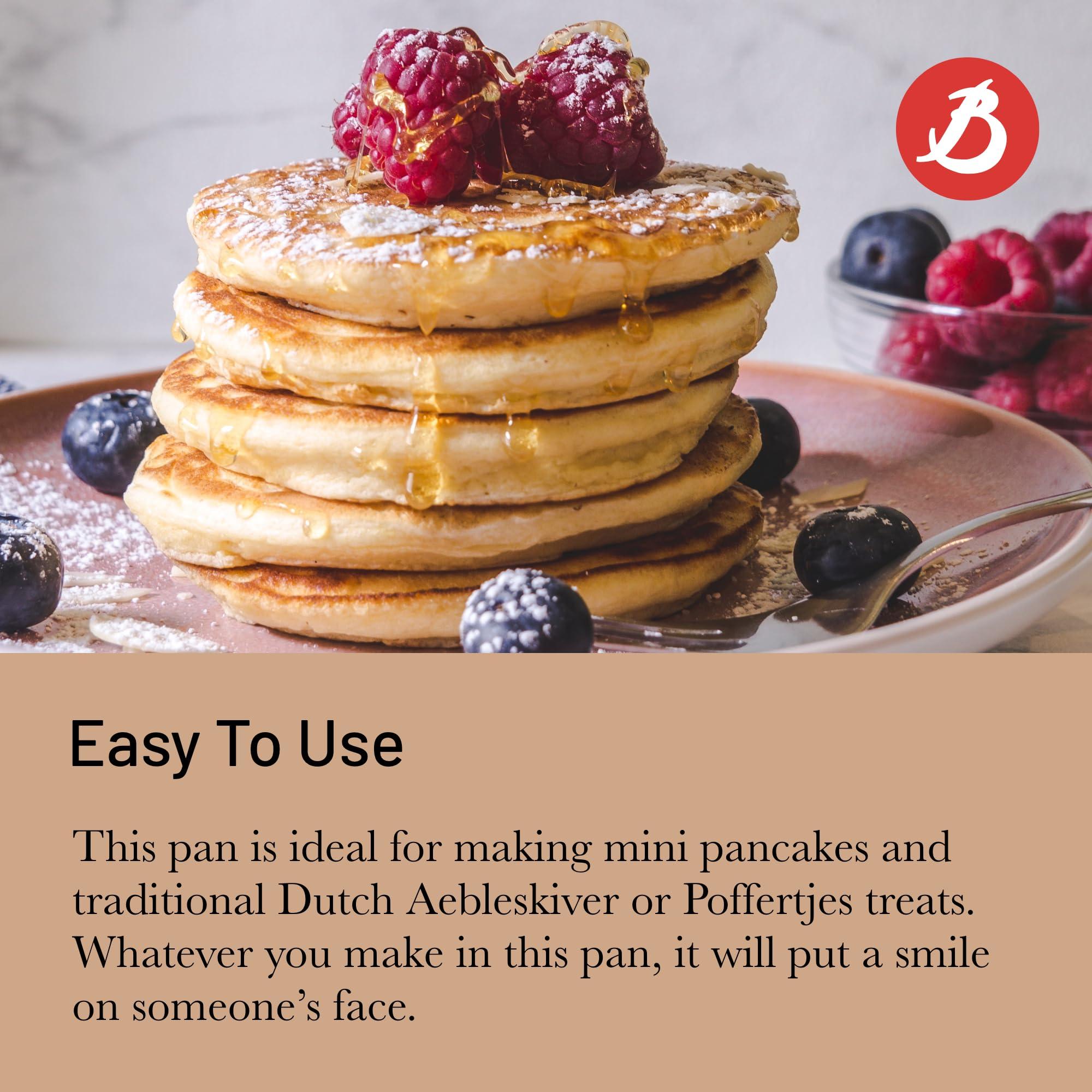 De Buyer De Buyer MINERAL B Carbon Steel Aebleskiver & Poffertjes Pan - Ideal for Mini Pancakes - Naturally Nonstick - Made in France