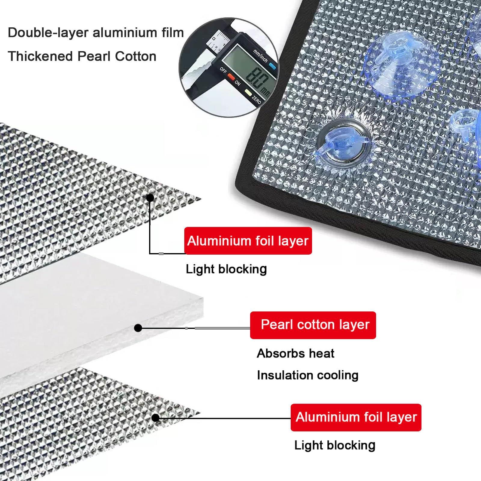 Widppsopt Aluminum Foil Blackout Window Film,8mm Heat Reflective Window Glass Film,Glare Day and Night Window Film,Glass Window Sticker,Privacy Thermal Insulation Shield,WxH-145x220cm/57\'\'x87\'\'