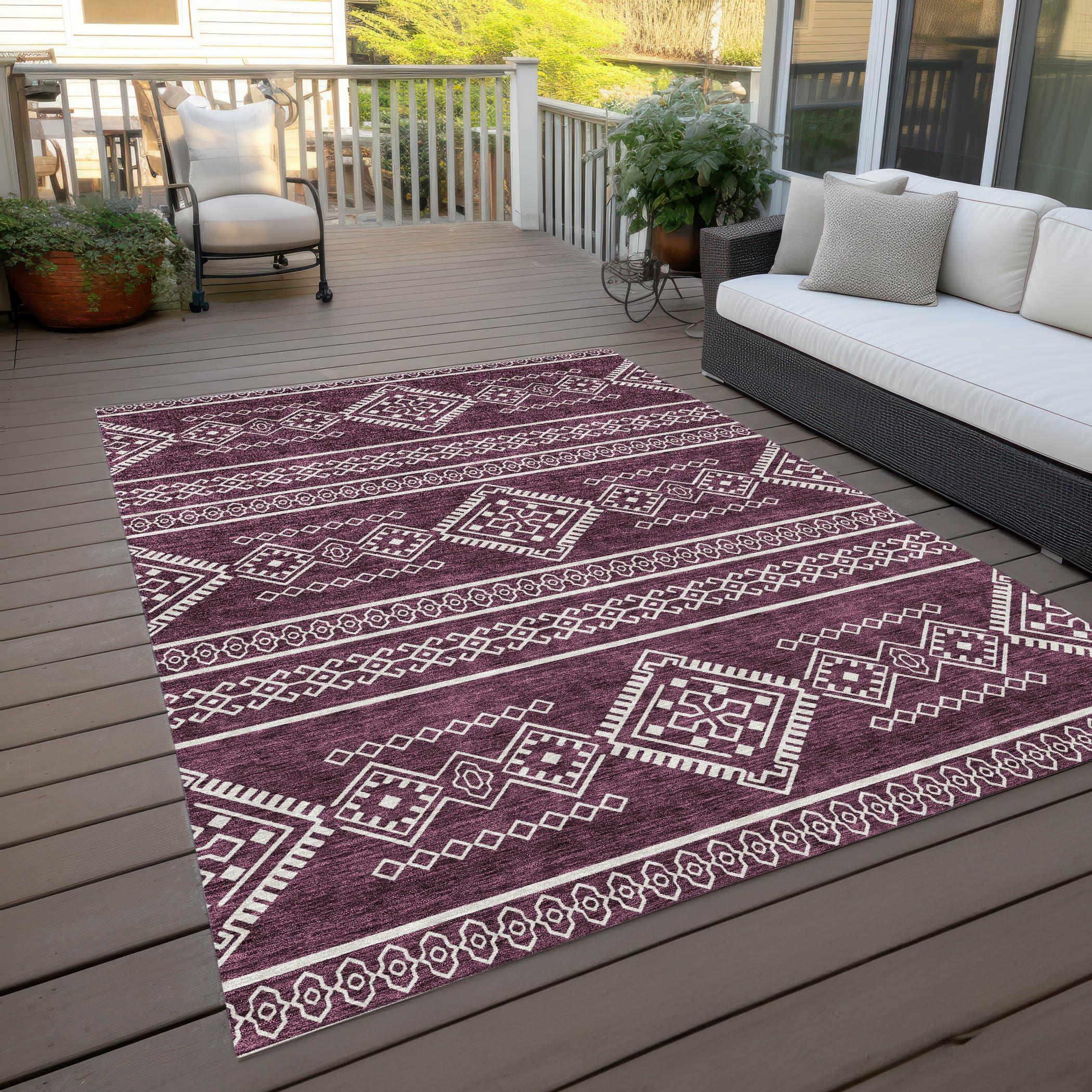 Addison Rugs Addison Rugs Chantille ACN901 Eggplant 10' x 14' Indoor/Outdoor, Machine Washable, Easy Clean, Non Shedding, Bedroom, Living Room, Dining Room, Kitchen, Patio Rug