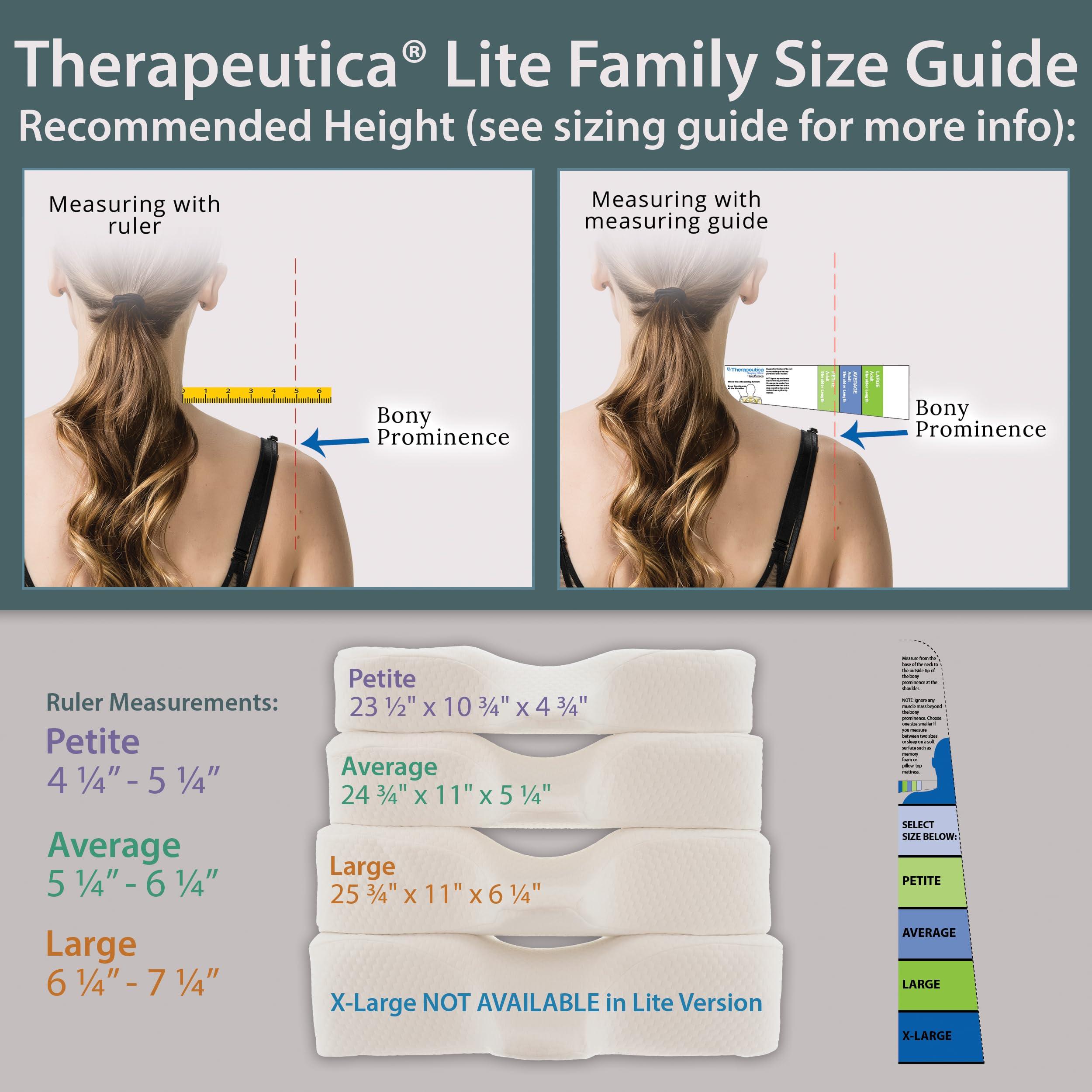 Therapeutica Therapeutica Lite Cervical Orthopedic Foam Sleeping Pillow; for Neck, Shoulder, and Back Pain Relief; Helps Spinal Alignment; Back and Side Sleeping, Medium Firm - Petite