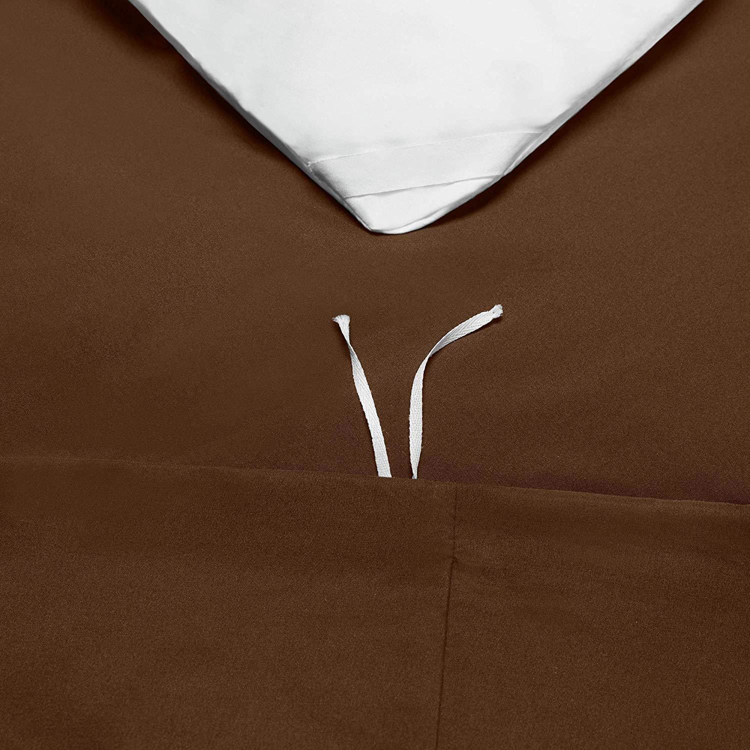 Comfort Bed Store Comfort Store Bedding 2 Piece 500 GSM Comforted Set Collection Organic Cotton 400 Thread Count Solid 1 Duvet Cover, 1 Comforter (Chocolate Twin, Set of 2)