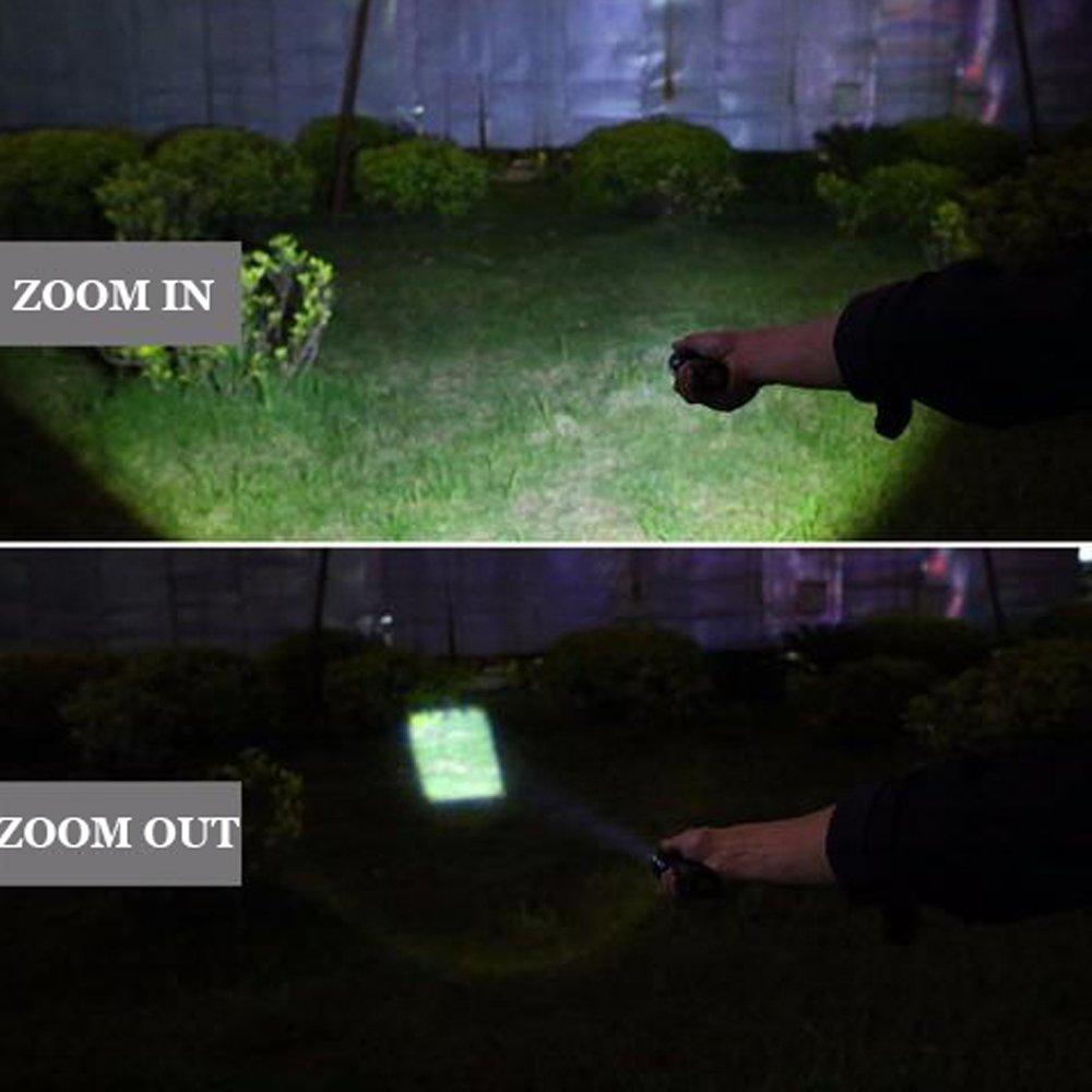 AuKvi AuKvi TC1200 Tactical Flashlight 3000 Lumens Zoomable 5 Modes for Hurricane Camping Hiking etc (2-Pack)