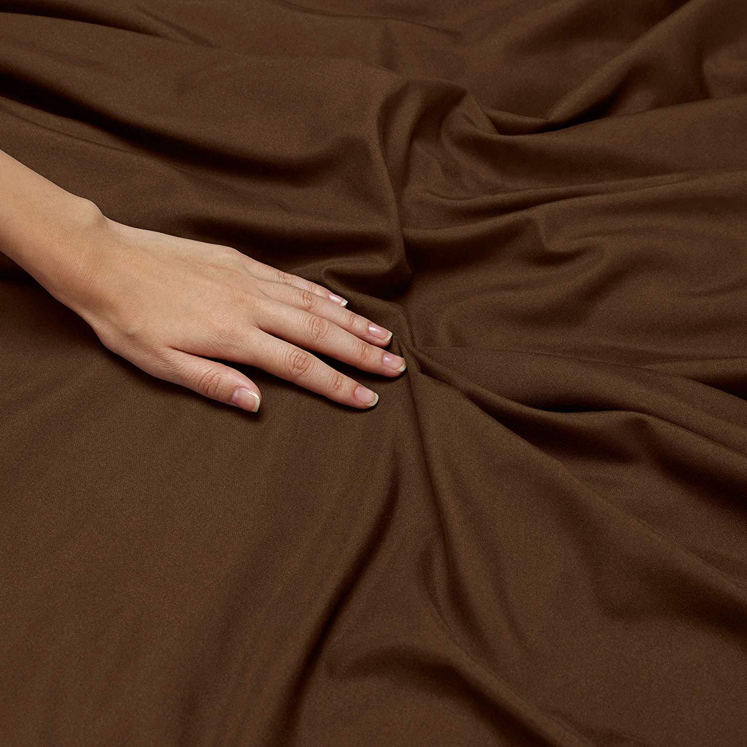 Comfort Bed Store Comfort Store Bedding 2 Piece 500 GSM Comforted Set Collection Organic Cotton 400 Thread Count Solid 1 Duvet Cover, 1 Comforter (Chocolate Twin, Set of 2)
