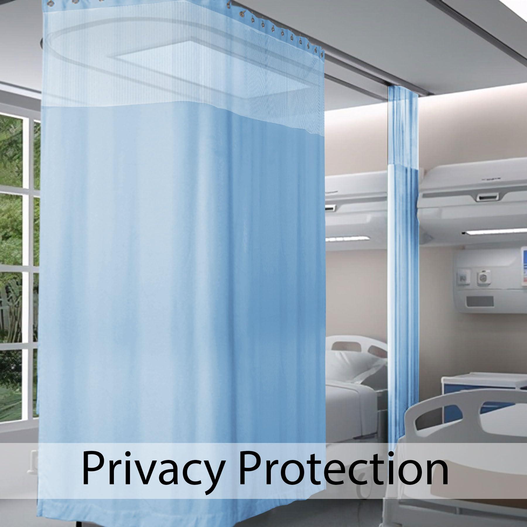 Fcosie Fcosie Blue Hospital Curtain with Grommet Extra Wider Medical Privacy Curtain for Cubicle Divider, SPA Clinic, Living Room, Student Dorm Show Room, 10ft Wide x 7ft Tall (1 PC)