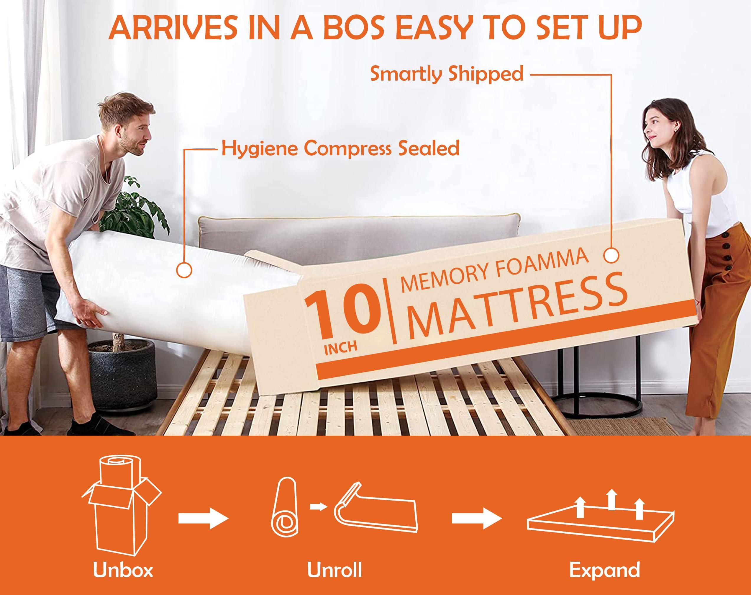 Capacmkseh 5/6/8/10/12 inch Full Size Mattress with Cover, Innerspring Mattress in a Box for a Cool Sleep & Pressure Relief, Medium Firm Mattress Pad Twin Mattresses, Bed in a Box, CertiPUR-US Certified
