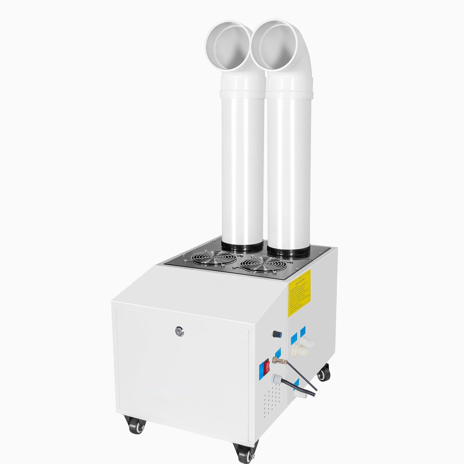 Zhipurul Ultrasonic Industrial Humidifier Stainless Steel Commercial Humidifier Sprayer 14kg/h Large Volume Automatic Mist Cooling Device for Plants Grow Room, Workshop, Warehouse, Agriculture