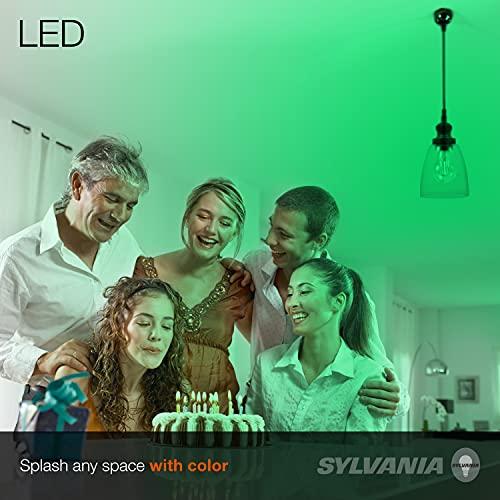 LEDVANCE SYLVANIA LED Green Glass Filament A19 Light Bulb, Efficient 4.5W, 40W Equivalent, Dimmable, E26 Medium Base - 1 Pack (40303)