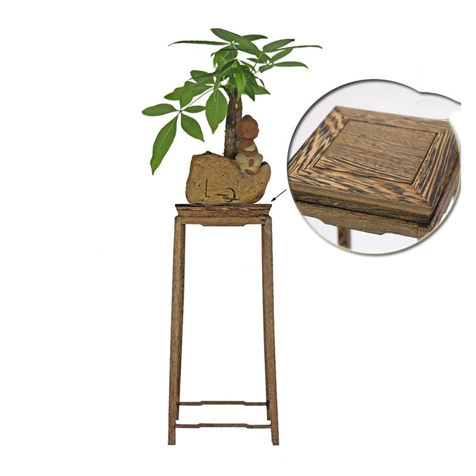 CLoxks Vase Bonsai Base Wooden Vase Base Chicken Wing Wood Small Flower Stand Antique Chinese Flower Stand Strange Stone Bonsai Handicraft Decoration Base Bonsai Base ( Color : Brass )