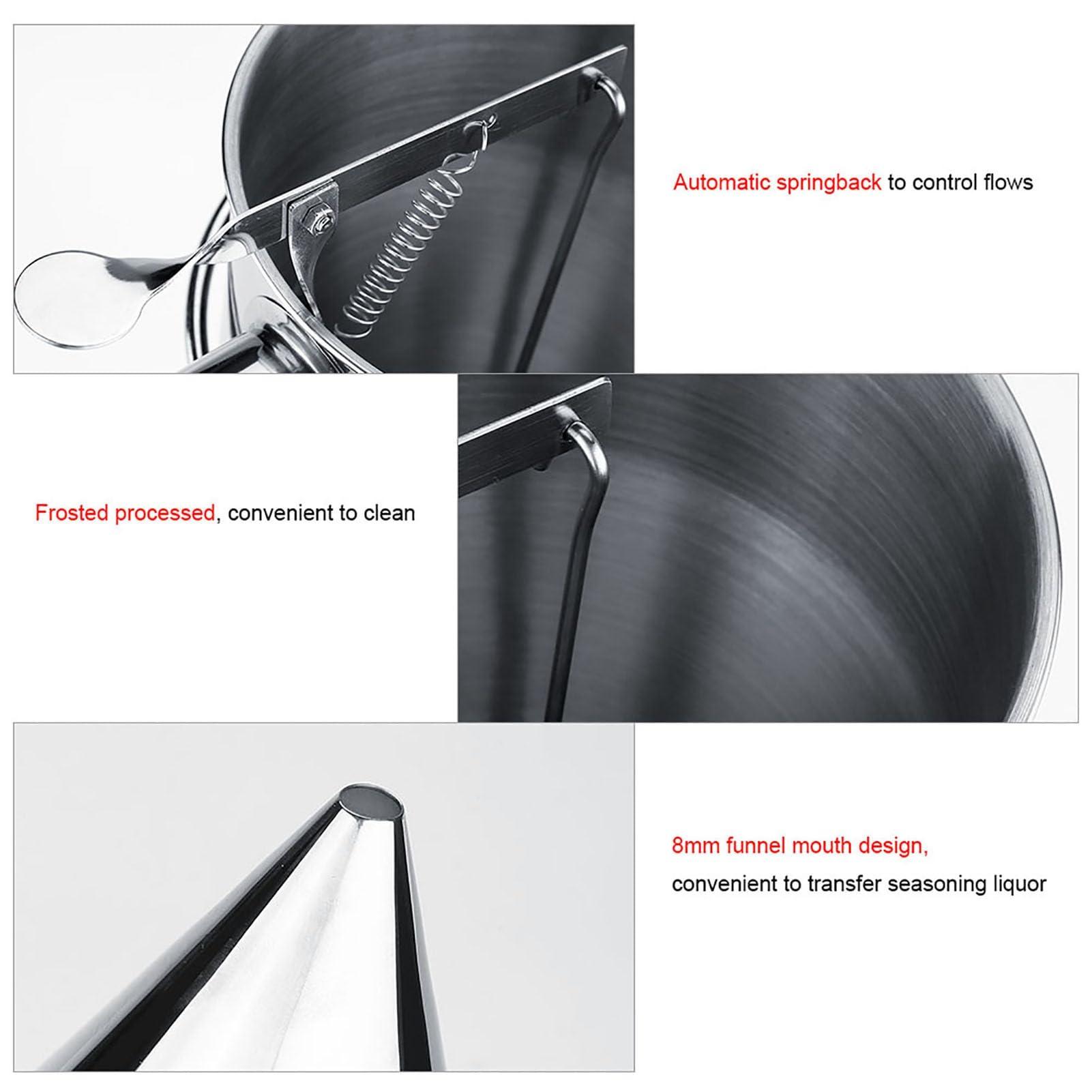 Akozon Akozon Stainless Steel Baking Funnel with Rack, Pancake Batter Dispenser, Octopus Balls & Cupcake Making Kitchen Tool for Home & Bakery Use