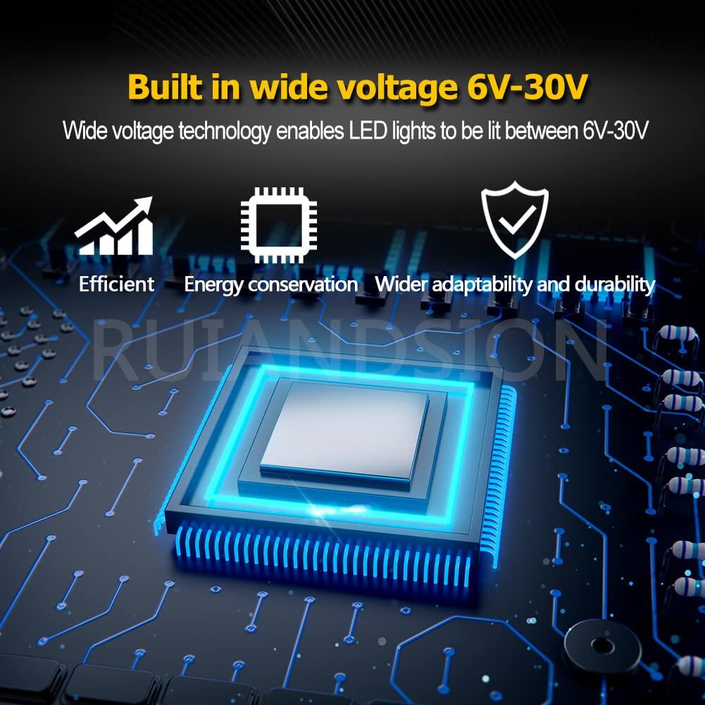 Ruiandsion Ruiandsion P13.5S LED Bulb 3-18V 3W 6000K White 2525 LED Bulb for Torchlight Flashlight Torch Light,Negative Earth (Pack of 2)