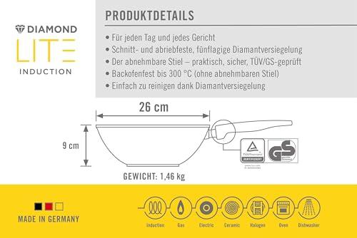 Woll Woll Diamond Lite Cast Wok, Diameter, Tall with Removable Handle.