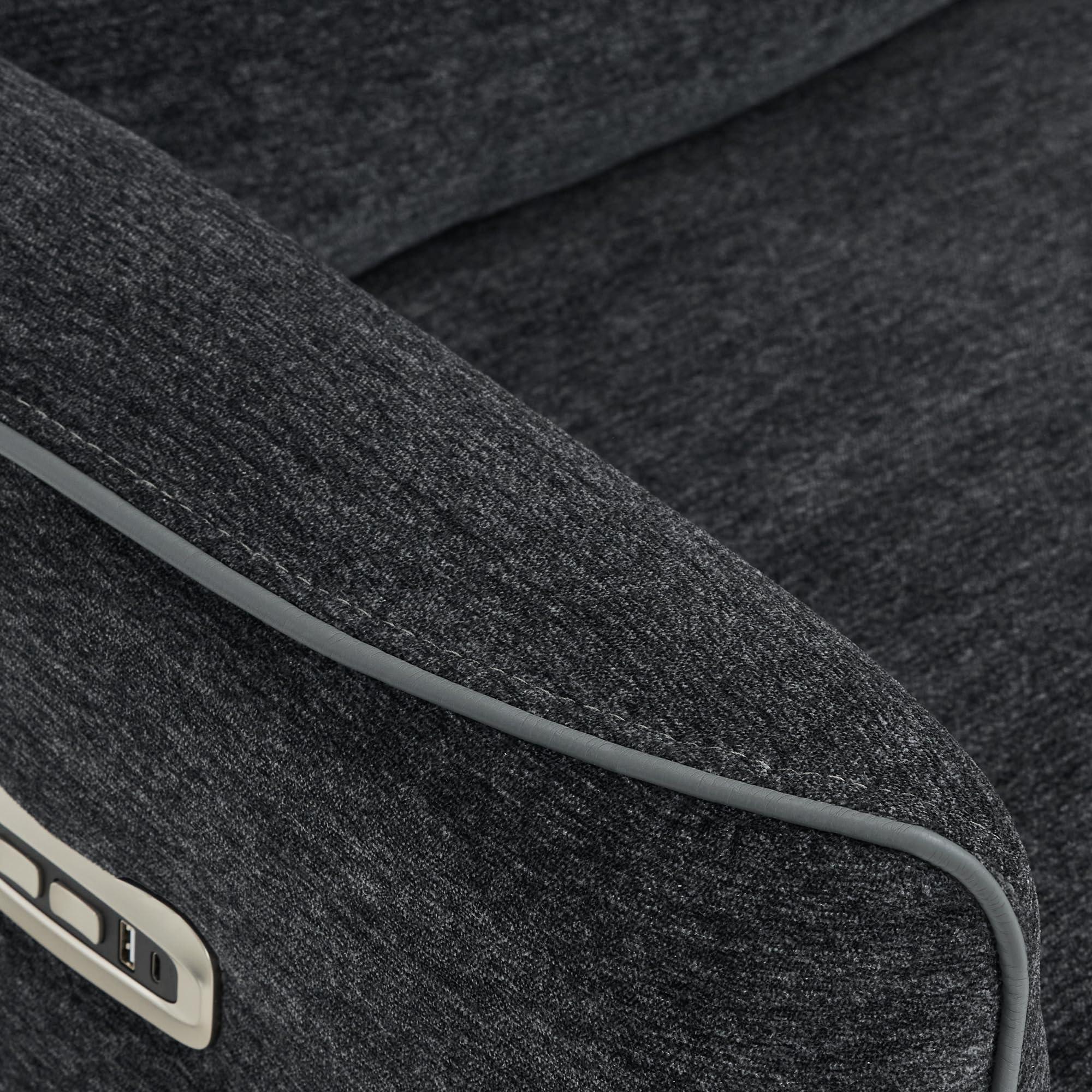 MCombo MCombo 60.2" Wall Hugger Power Reclining Loveseat Sofa with Adjustable Headrest, RV Recliner Loveseat with USB and Type C Charge Ports for Small Spaces 6924 (Dark Grey)