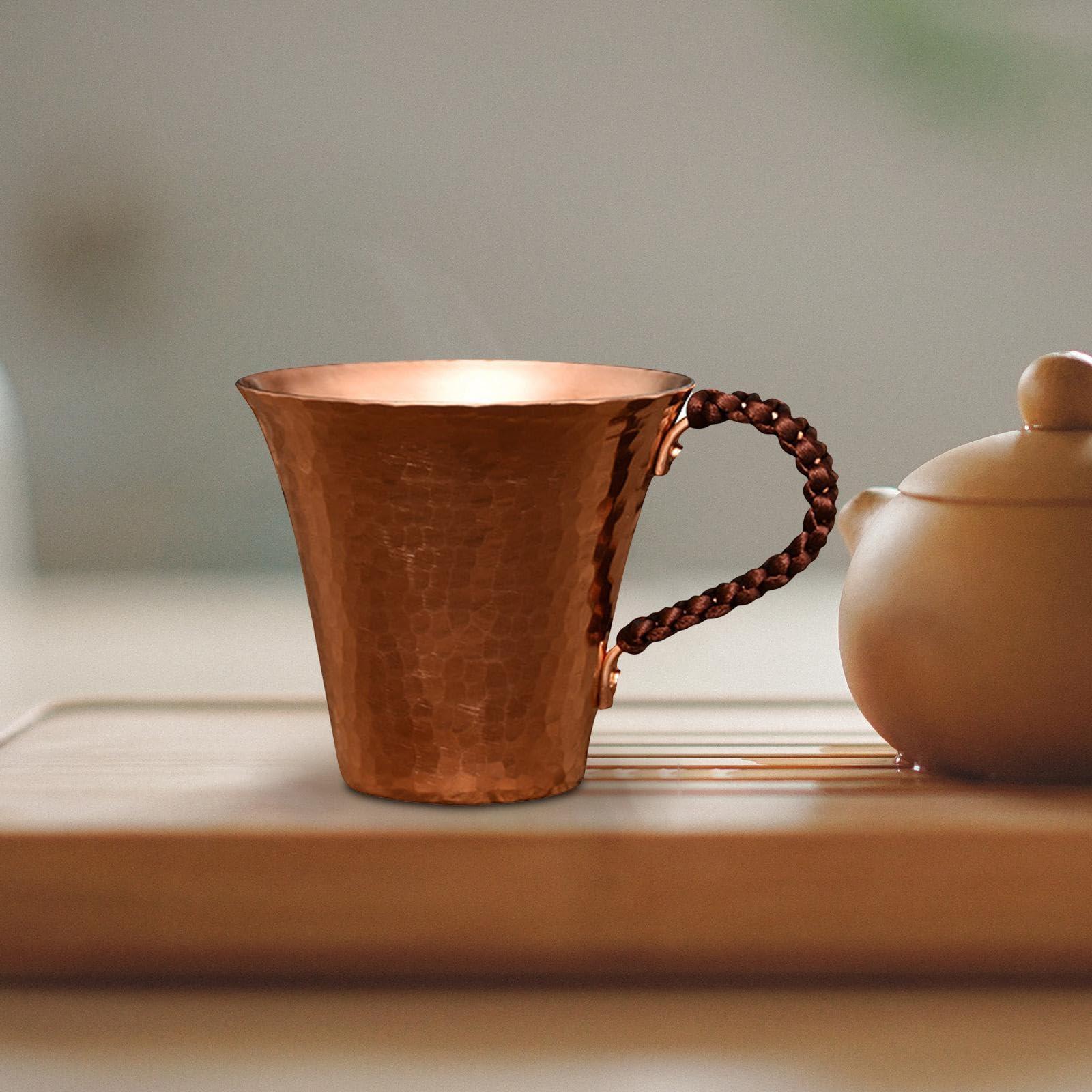 Llazsybz Llazsybz Copper Mug Water Cup Clean Copper Tea Cup Drinking Mugs Moscow Mules Mug Copper Water Cup for Tea Coffee Shop, 1 Piece